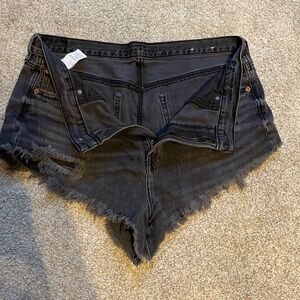 American Eagle Outfitters Black Jean BOOTY Shorts